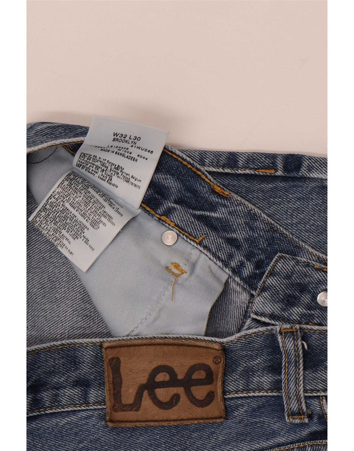 Lee Mens Straight Jeans W32 L30 Blue Cotton
