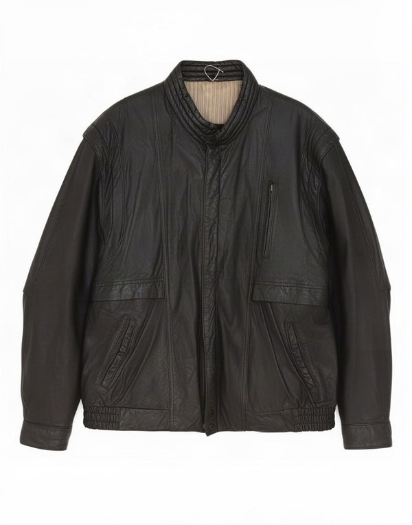 Vintage Mens Leather Jacket UK 40 Large Black
