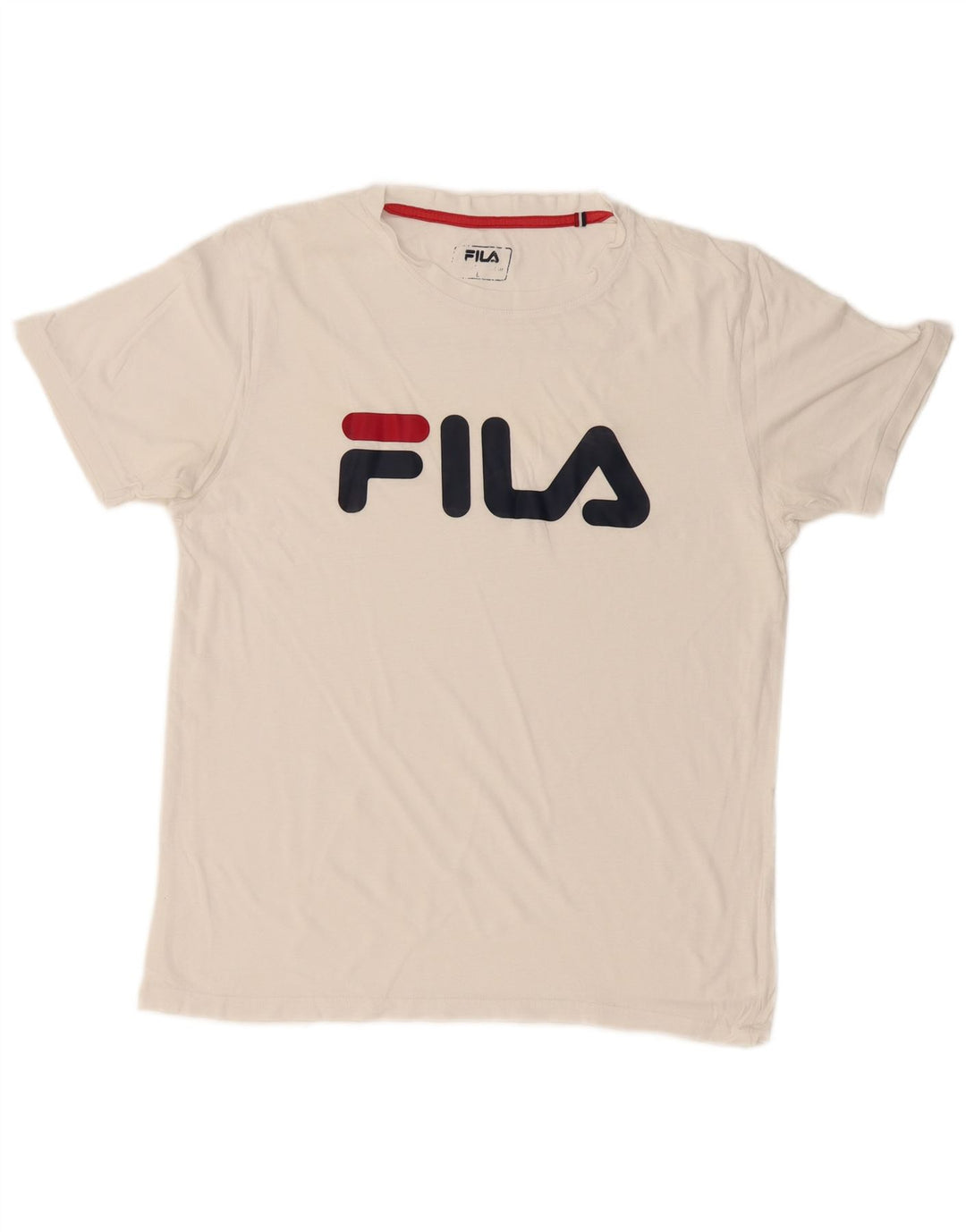FILA Mens Graphic T-Shirt Top Large White