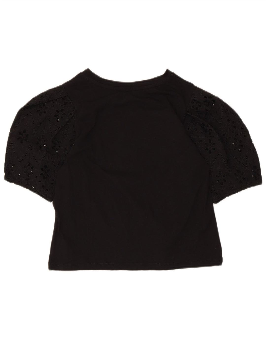 Zara Womens Crop Blouse Top UK 10 Small Black