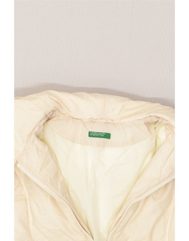 BENETTON Girls Hooded Padded Coat 9-10 Years Large Off White Polyester | Vintage Benetton | Thrift | Second-Hand Benetton | Used Clothing | Messina Hembry 