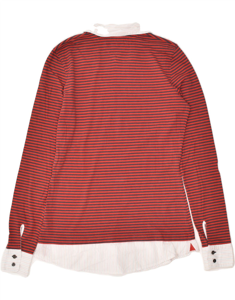 TOMMY HILFIGER Womens Shirt Blouse UK 10 Small Red Striped Cotton | Vintage Tommy Hilfiger | Thrift | Second-Hand Tommy Hilfiger | Used Clothing | Messina Hembry 