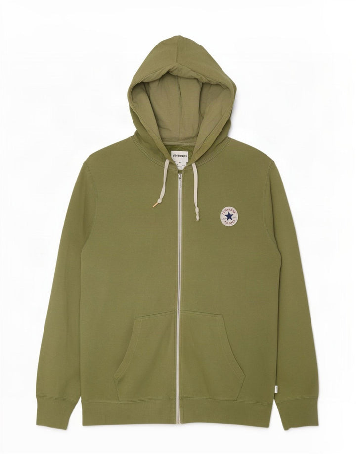 Converse Mens Zip Hoodie Sweater XL Green Cotton