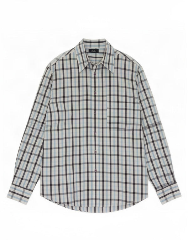 Sergio Tacchini Mens Shirt Small Blue Check Cotton