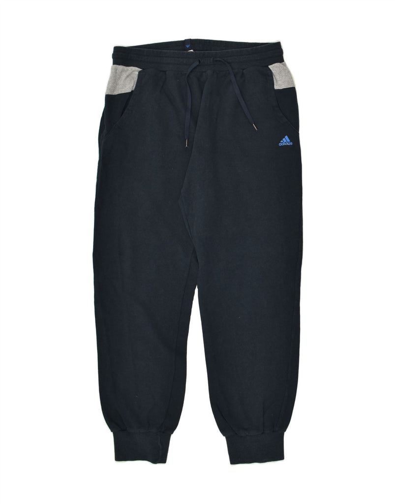 ADIDAS Mens Tracksuit Trousers Joggers UK 44/46 Large Navy Blue Cotton | Vintage Adidas | Thrift | Second-Hand Adidas | Used Clothing | Messina Hembry 