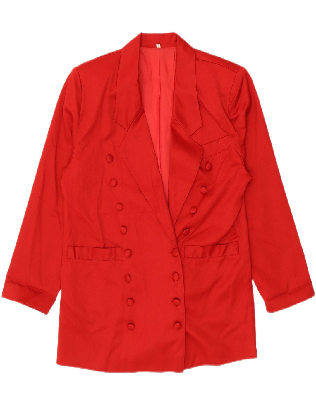 Vintage Womens Longline Double Breasted Blazer Jacket UK 14 Medium Red
