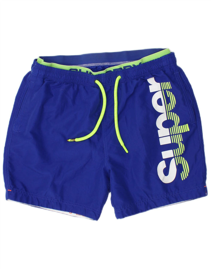 Superdry Mens Graphic Swimming Shorts 2XL Blue Polyester