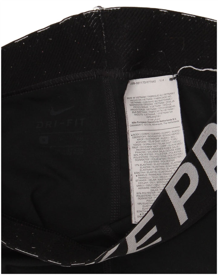 Nike Womens Graphic Leggings UK 8 Small  Black Polyester
