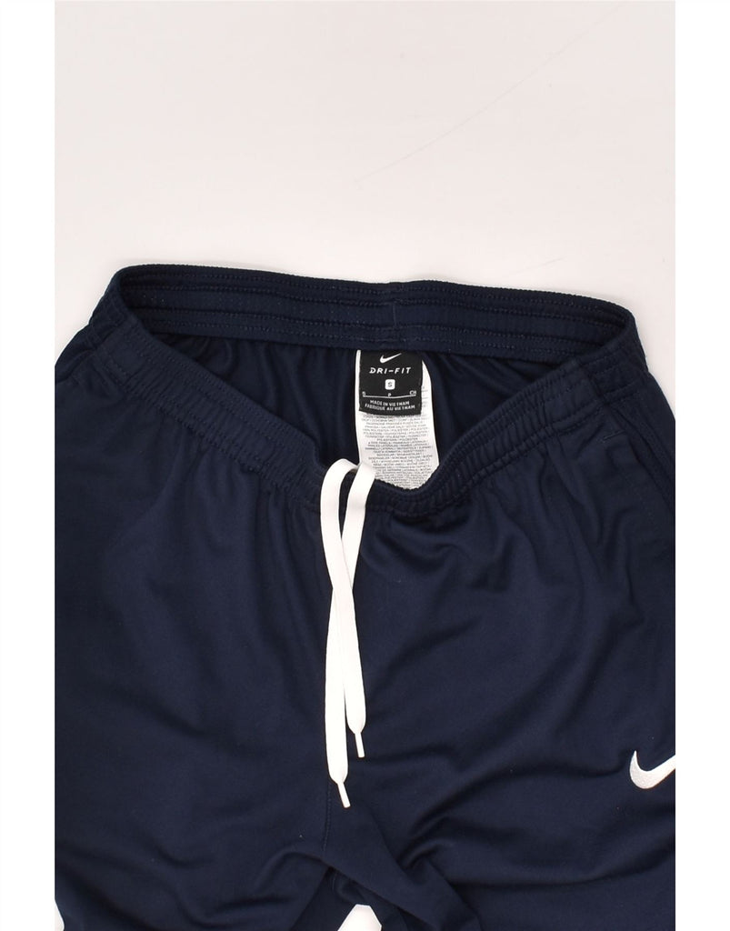 NIKE Mens Dri Fit Tracksuit Trousers Small Navy Blue Polyester | Vintage Nike | Thrift | Second-Hand Nike | Used Clothing | Messina Hembry 