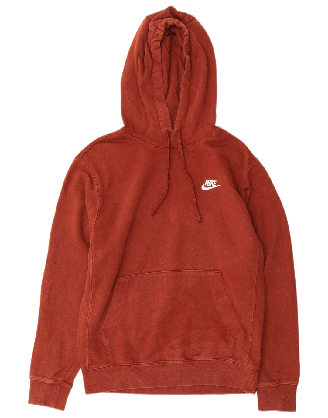 Nike Mens Hoodie Jumper Small Brown Cotton