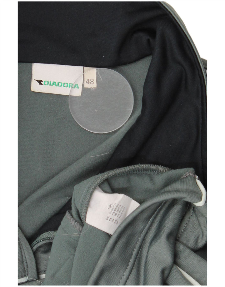 Diadora Mens Tracksuit Top Jacket IT 48 Medium Green Polyester