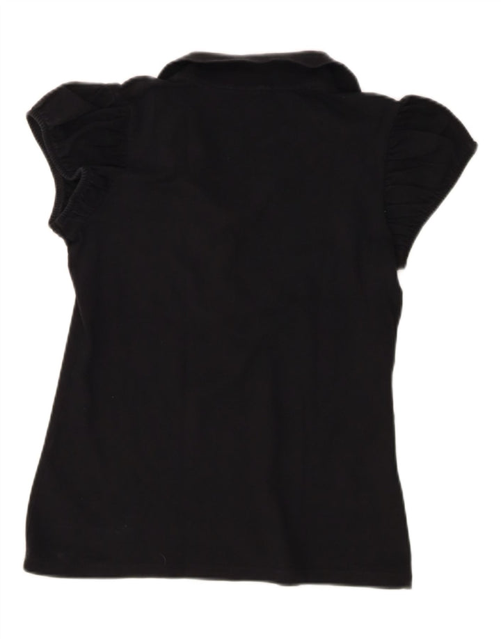 Burberry Womens Polo Shirt Medium Black Cotton