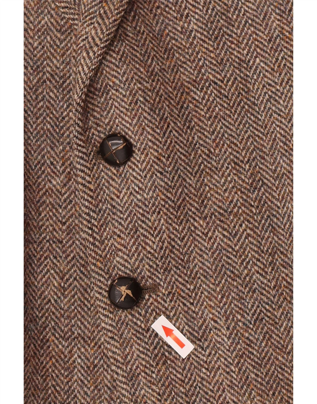 St Michael Mens 2 Button Blazer Jacket UK 38 Medium Brown Herringbone Wool