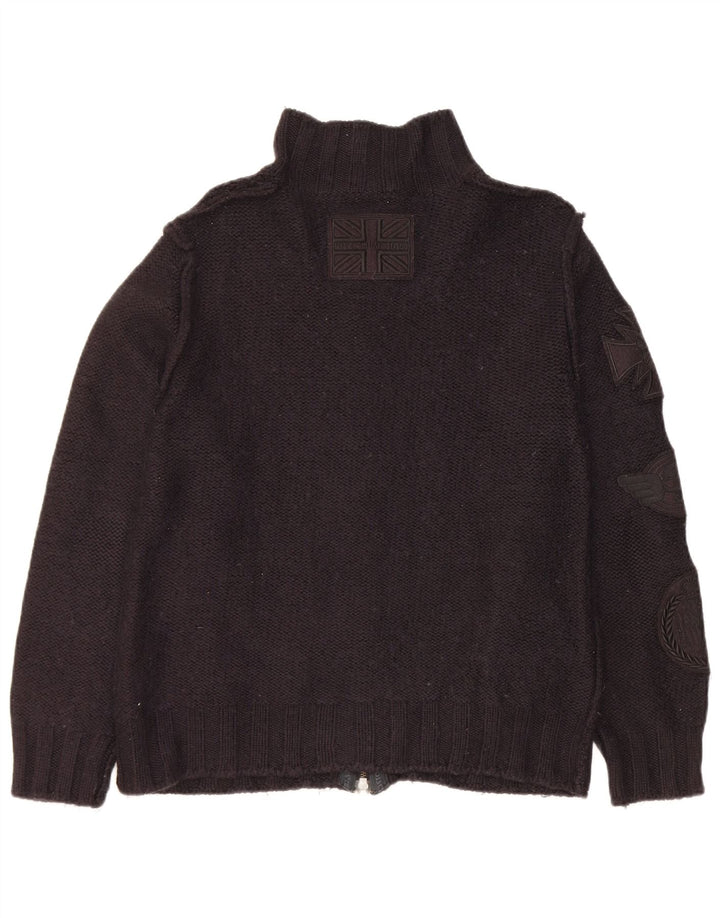 Richmond Womens Cardigan Sweater UK 20 2XL Black Wool