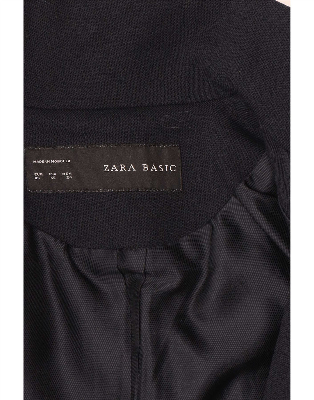 Zara Womens Overcoat UK 6 XS Navy Blue