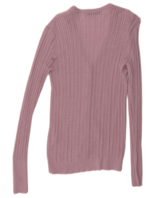 Zara Womens Cardigan Sweater UK 14 Medium Pink Viscose