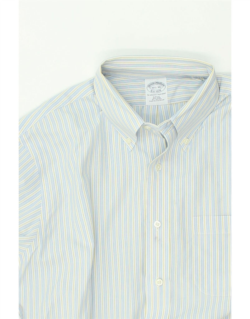 BROOKS BROTHERS Mens NON - IRON Slim Fit Shirt Size 15 1/2 34 Medium Blue | Vintage Brooks Brothers | Thrift | Second-Hand Brooks Brothers | Used Clothing | Messina Hembry 