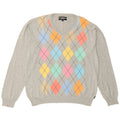 Gant Mens V-Neck Jumper Sweater XL Grey Argyle/Diamond Cotton