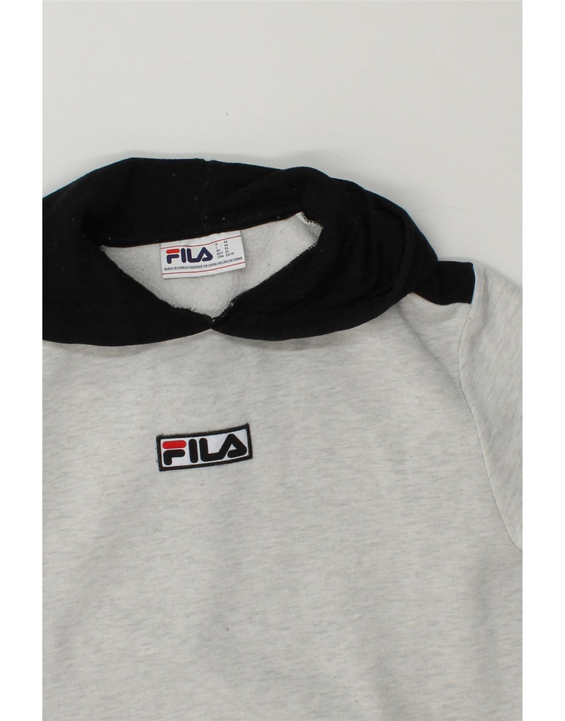 FILA Mens Hoodie Jumper XS Grey Colourblock Cotton Vintage Fila and Second-Hand Fila from Messina Hembry 