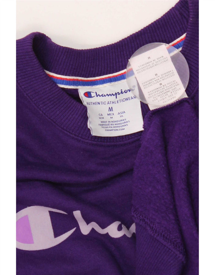 Champion Womens Sweatshirt Jumper UK 14 Medium Purple Cotton