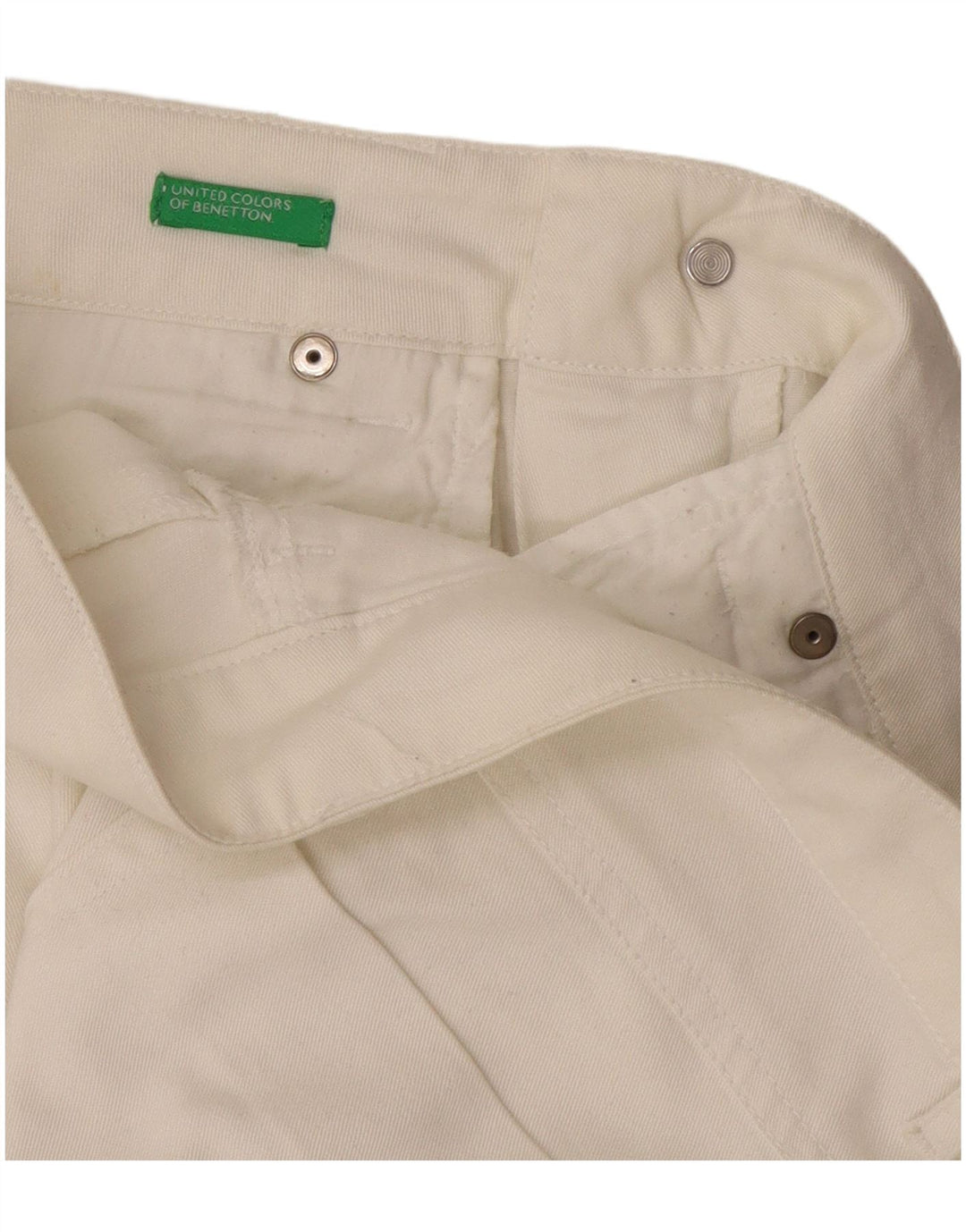 Benetton Womens Straight Casual Trousers W30 L28 White
