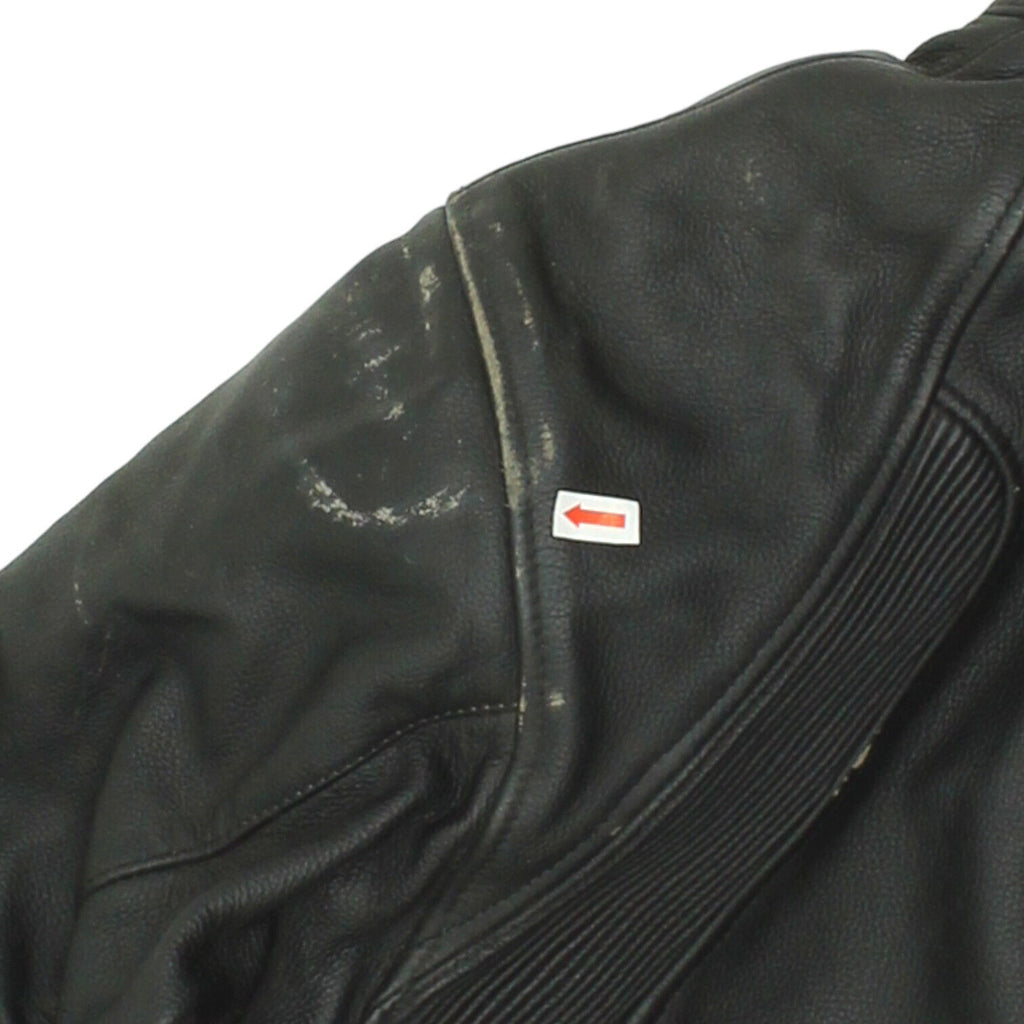 Dainese Mens Black Leather Motorcycle Jacket | Vintage Protective Bikerwear VTG Vintage Messina Hembry and Second-Hand Messina Hembry from Messina Hembry 