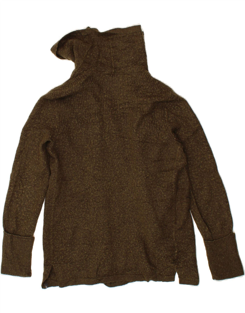 EDDIE BAUER Womens Open Cardigan Sweater UK 14 Medium Khaki Acrylic Vintage Eddie Bauer and Second-Hand Eddie Bauer from Messina Hembry 