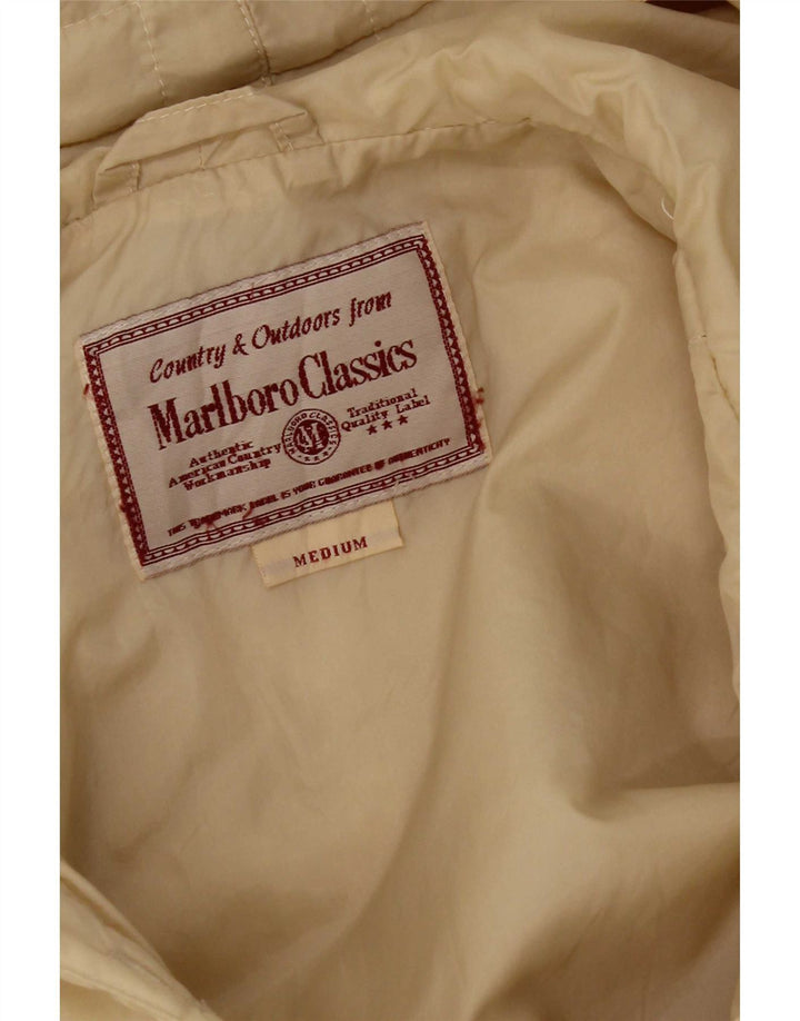 Marlboro Classics Womens Hooded Padded Jacket UK 14 Medium Beige