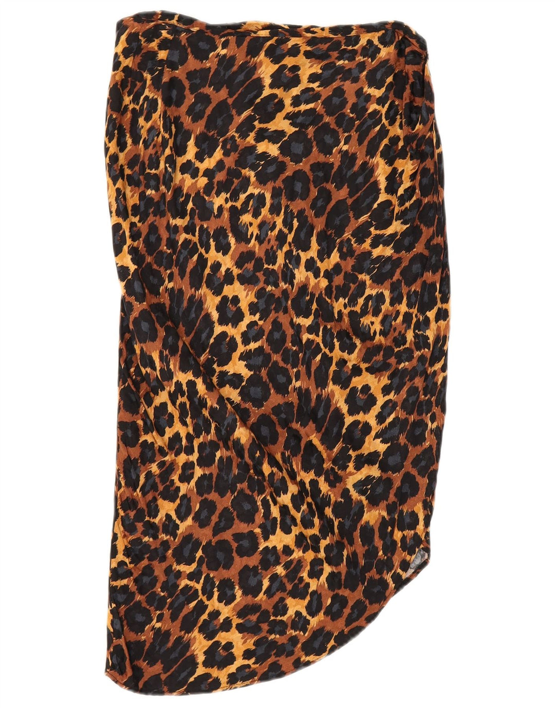 Zara Womens Asymmetrical Skirt Medium W28 Brown Animal Print Viscose