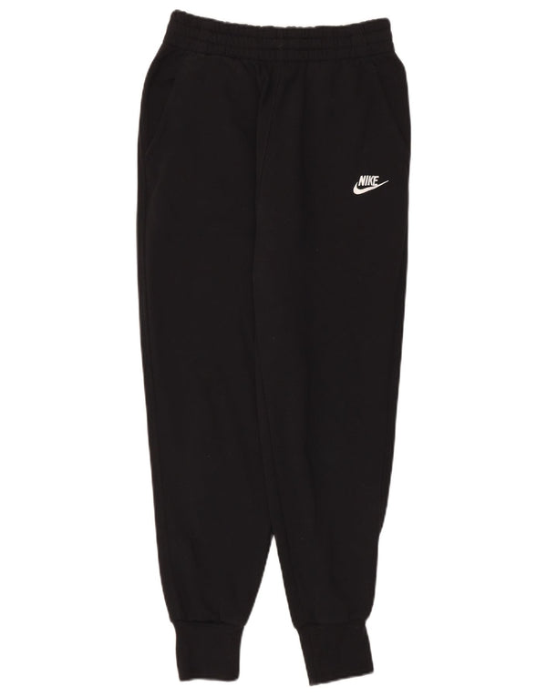 Nike Girls Tracksuit Trousers Joggers 12-13 Years Large Black Cotton