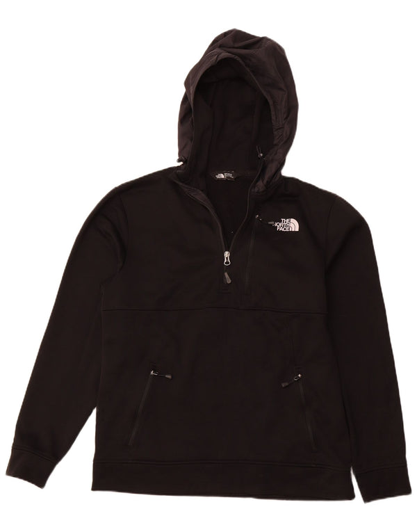 THE NORTH FACE Mens Zip Neck Hoodie Jumper Large Black Polyester