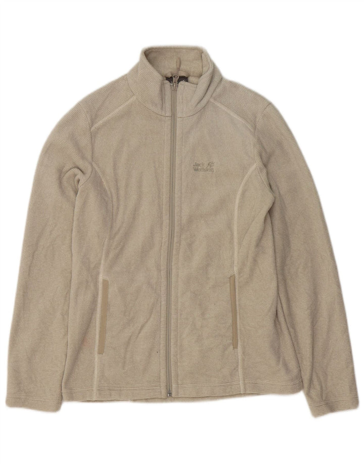 Jack Wolfskin Womens Fleece Jacket UK 8/10 Small Beige Polyester