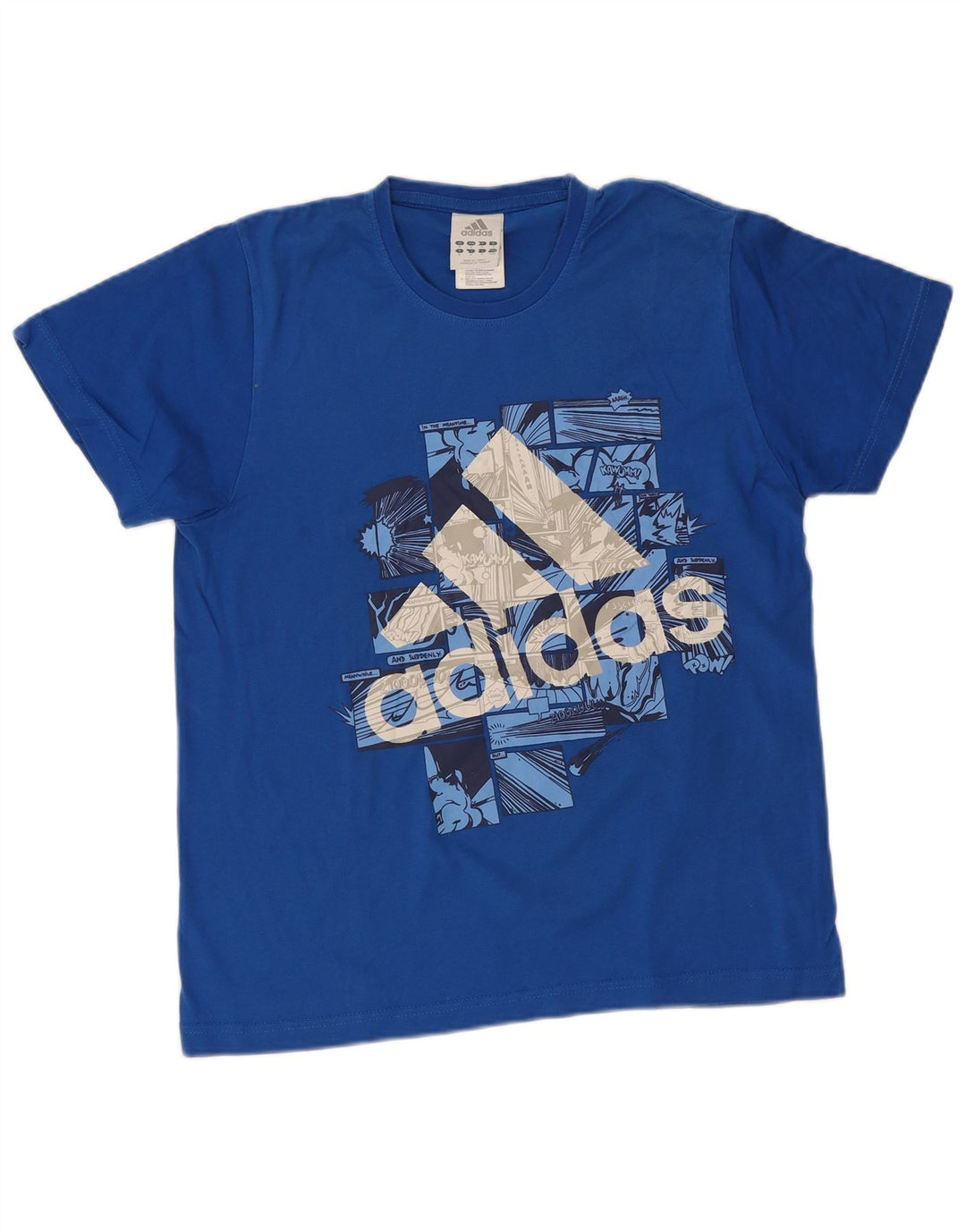 Adidas Mens Graphic T-Shirt Top Medium Blue Cotton