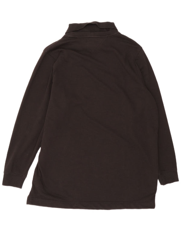 Tommy Hilfiger Mens Long Sleeve Polo Shirt XL Black Cotton