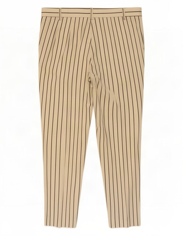 Marks & Spencer Womens Casual Trousers UK 20 2XL W40 L28 Off White Striped