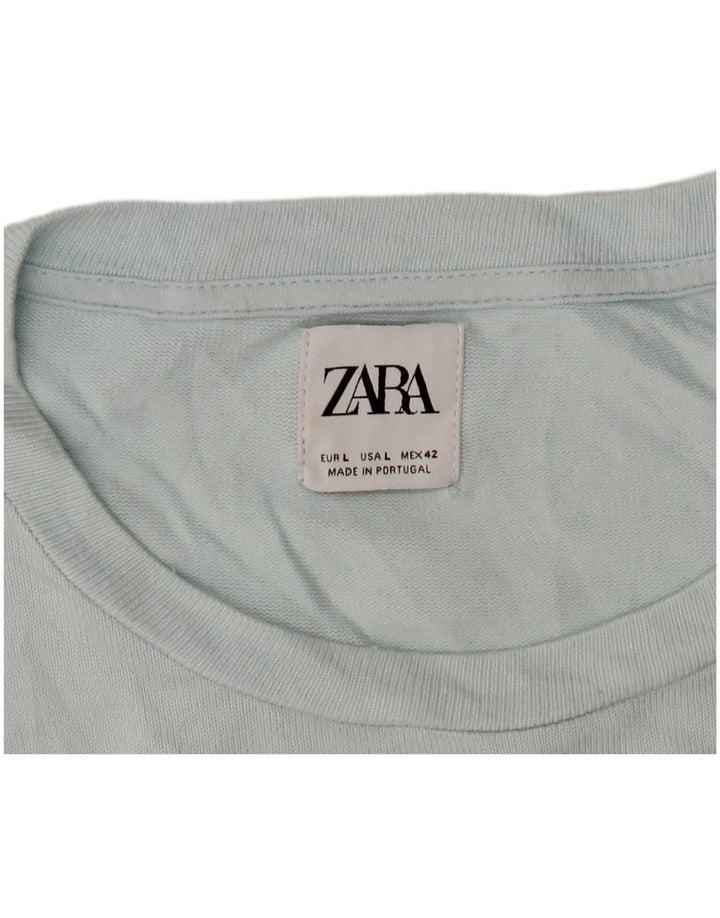 Zara Mens T-Shirt Top Large Blue