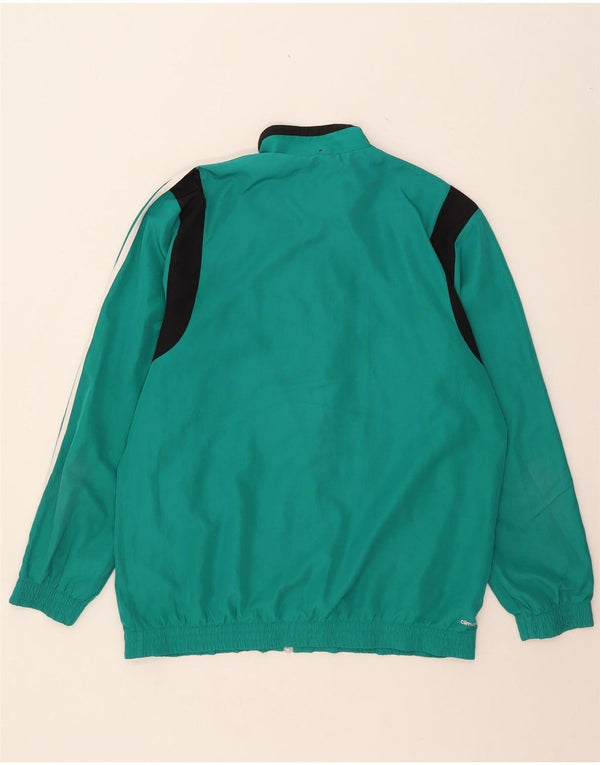 Adidas Mens Climalite Tracksuit Top Jacket Large Turquoise Colourblock