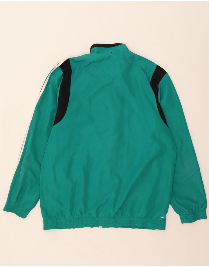 Adidas Mens Climalite Tracksuit Top Jacket Large Turquoise Colourblock