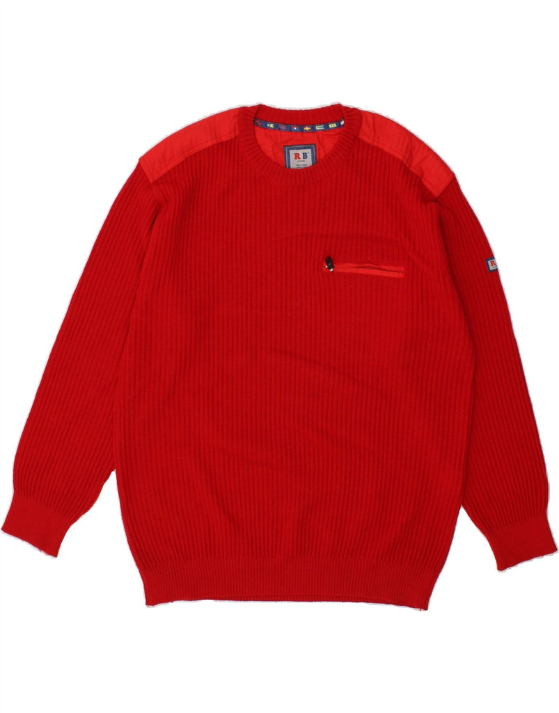 VINTAGE Mens Crew Neck Jumper Sweater IT 54 XL Red Wool Vintage Vintage and Second-Hand Vintage from Messina Hembry 