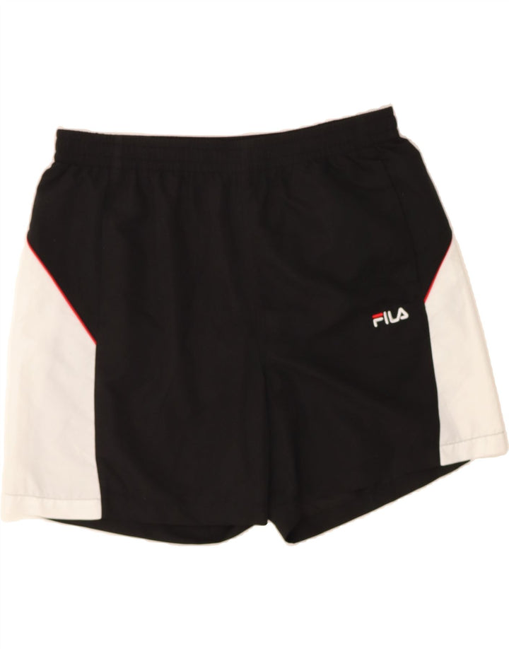 FILA Mens Sport Shorts 2XL  Black Colourblock Polyester Vintage Fila and Second-Hand Fila from Messina Hembry 