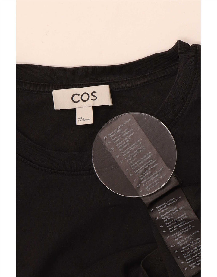 Cos Mens T-Shirt Top Large Black Cotton