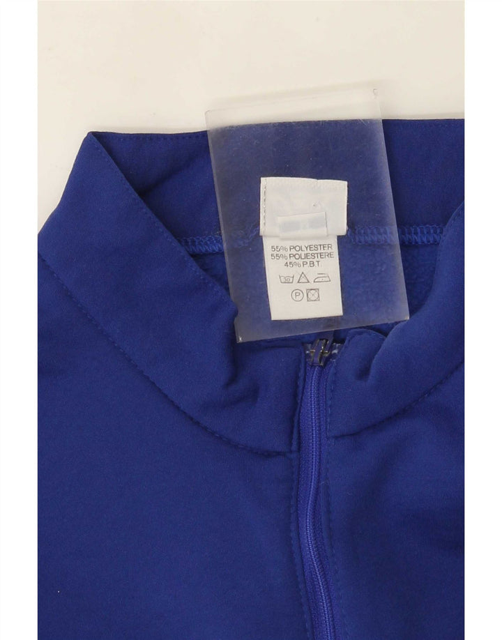 Asics Mens Zip Neck Sweatshirt Jumper Medium Blue Colourblock Polyester