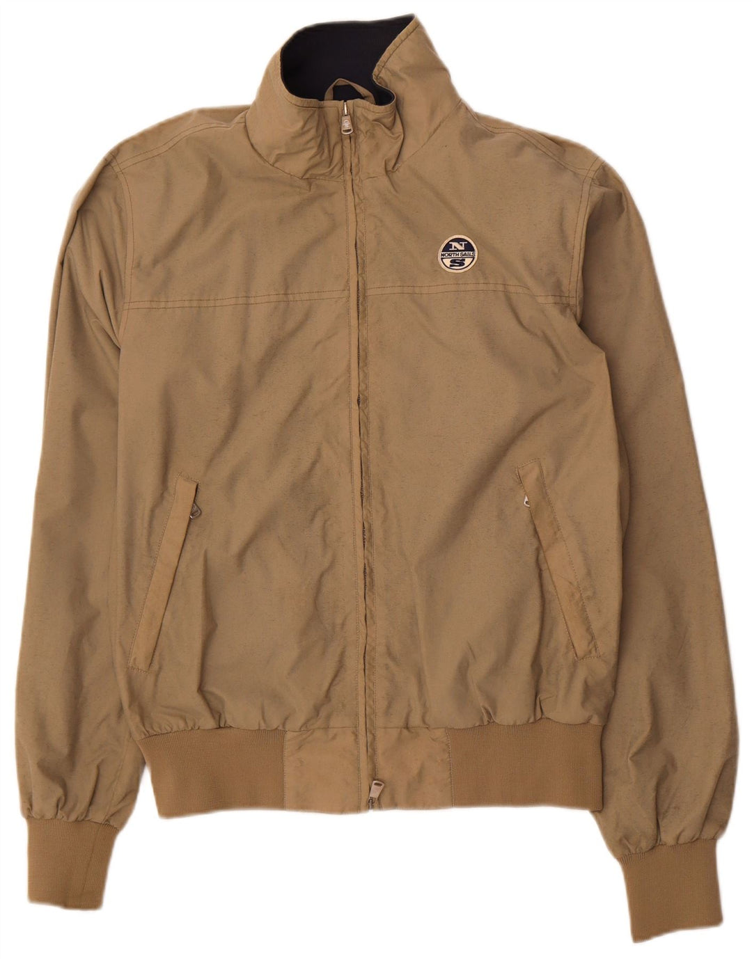 North Sails Mens Bomber Jacket UK 40 Large Beige Nylon