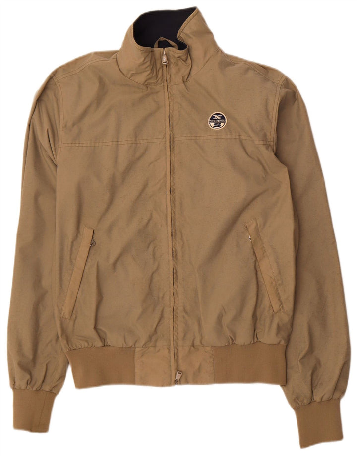 North Sails Mens Bomber Jacket UK 40 Large Beige Nylon