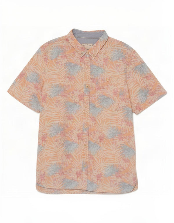 Fat Face Mens Short Sleeve Shirt 3XL Orange Floral Cotton