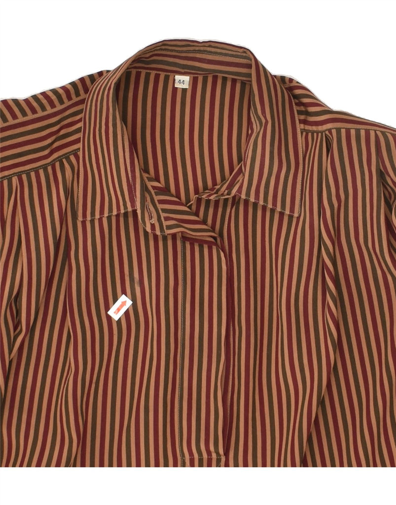 VINTAGE Womens Pullover Shirt Blouse EU 44 XL Brown Striped | Vintage Vintage | Thrift | Second-Hand Vintage | Used Clothing | Messina Hembry 