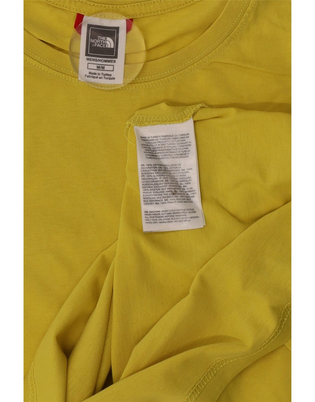The North Face Mens Graphic T-Shirt Top Medium Yellow Cotton