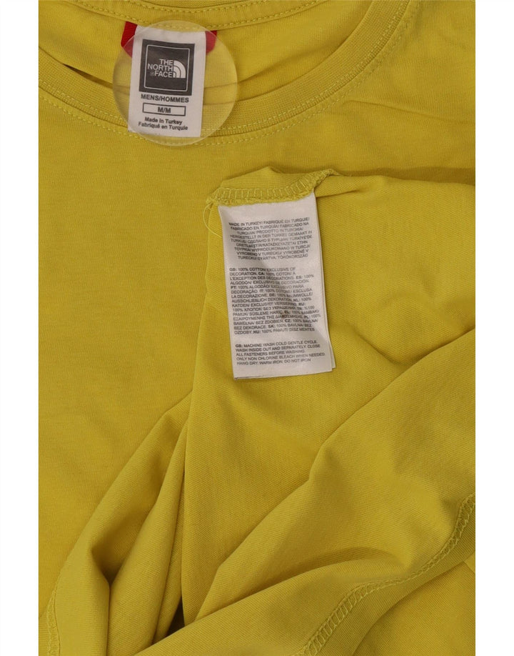 The North Face Mens Graphic T-Shirt Top Medium Yellow Cotton