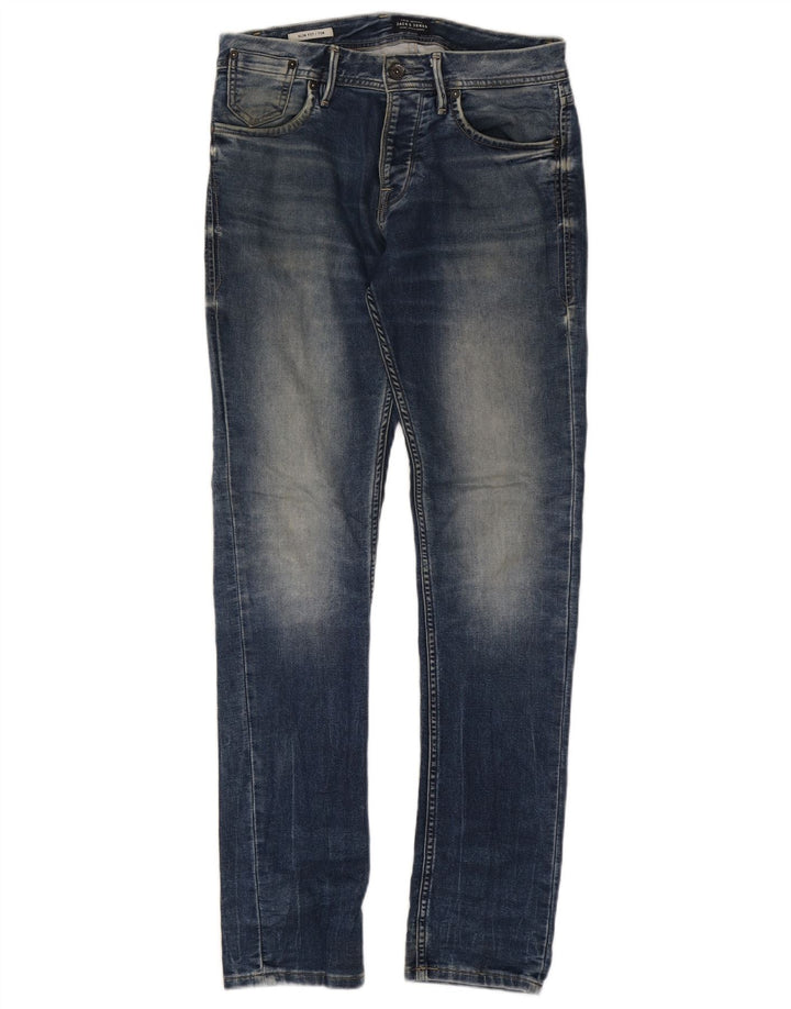 JACK & JONES Mens Tim Slim Jeans W30 L34 Blue Cotton