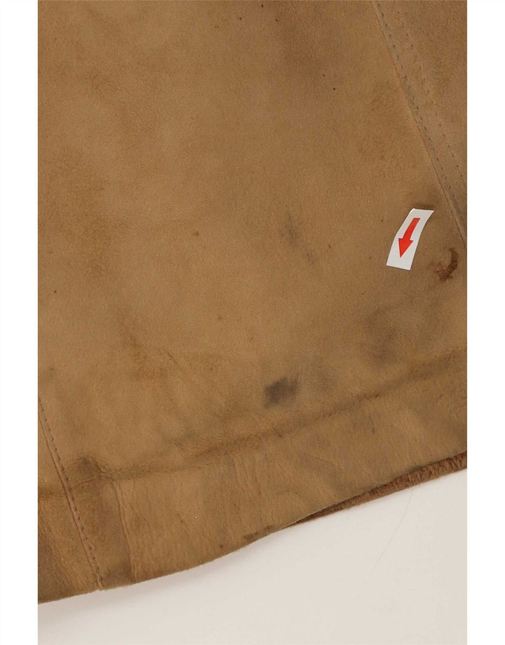 Vintage Womens Shearling Coat UK 14 Medium Beige Leather